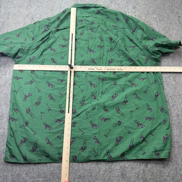 Duluth Trading Untucked Shirt Men 2XLT Green Lawnmower Graphic Short Sleeve - Picture 9 of 13
